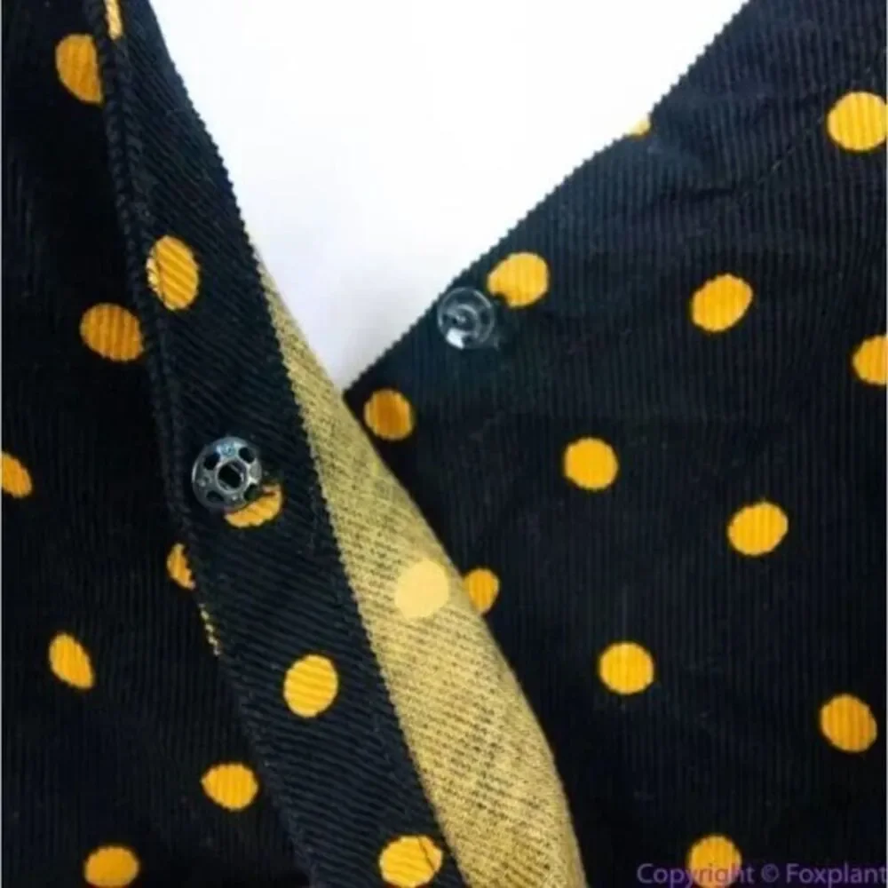 NWOT Madewell Corduroy Puff-Sleeve‎ Wrap Top in Oval Dot, 100% cotton, Black, M